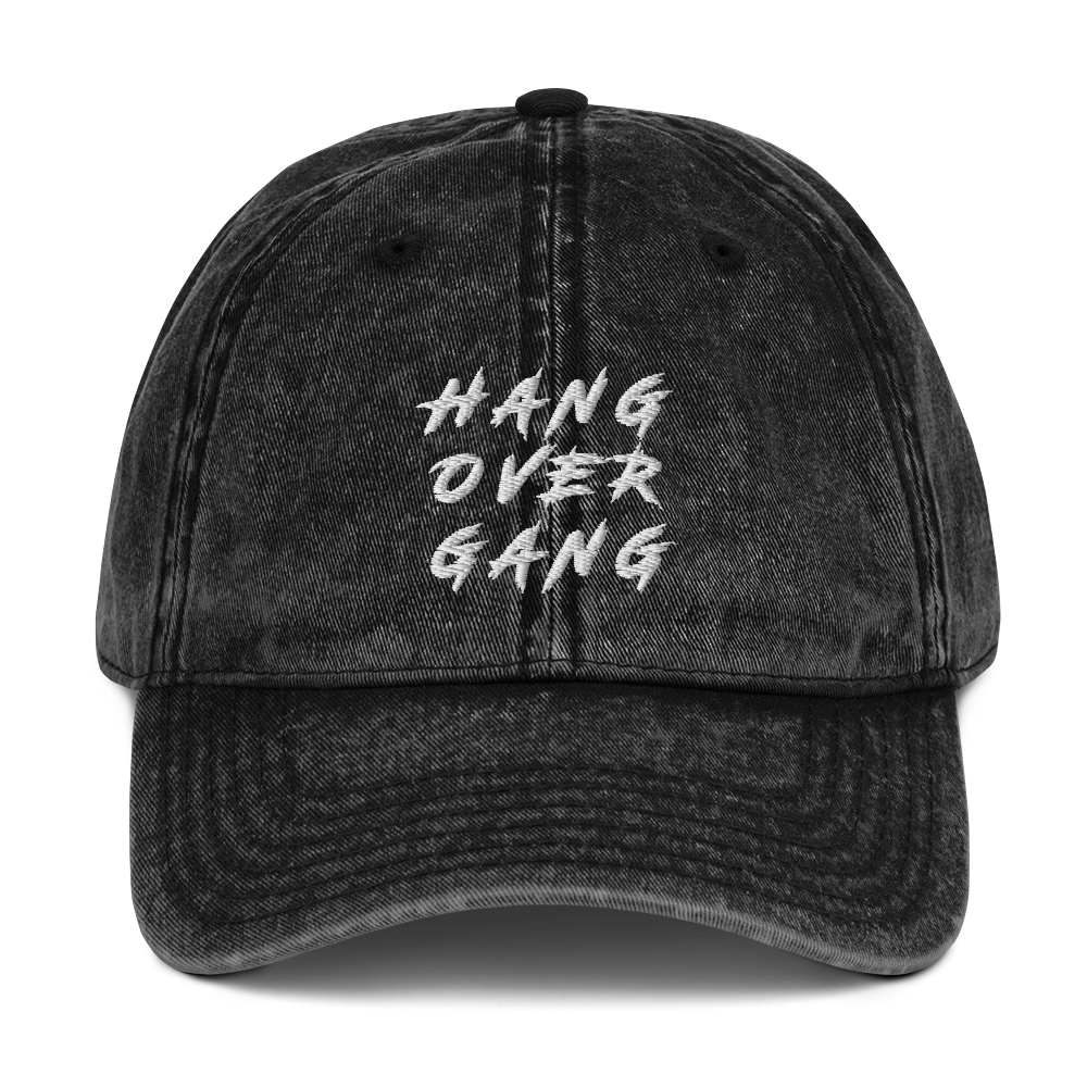 Distressed "HOG" Denim Hat