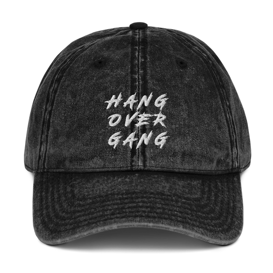 Distressed "HOG" Denim Hat