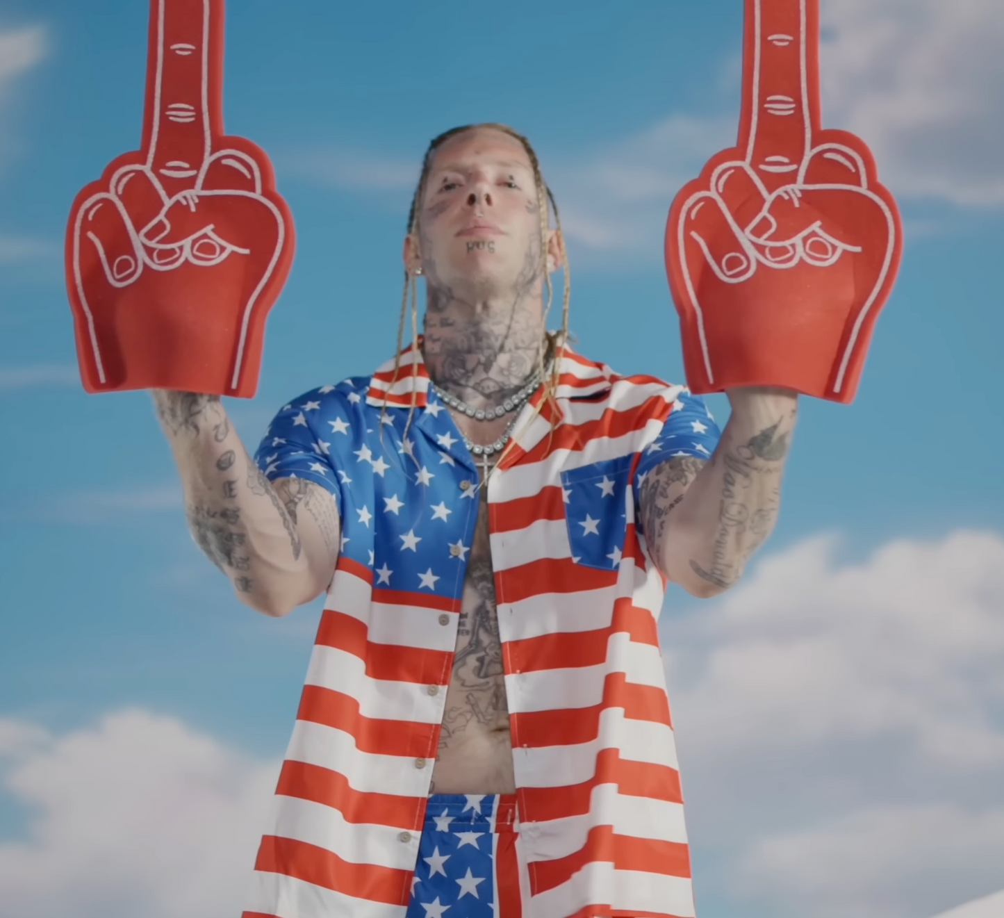 AUTOGRAPHED "Everybody Needs Me" American Flag Top and Shorts