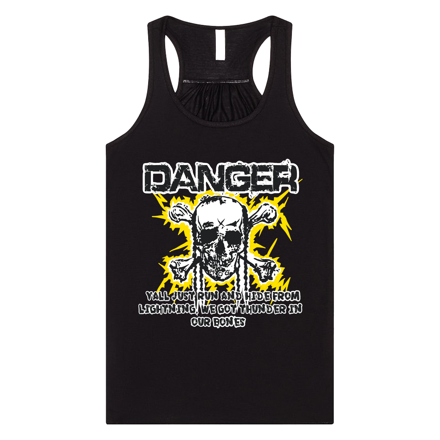 Womens "Danger" Flowy Racerback Tank