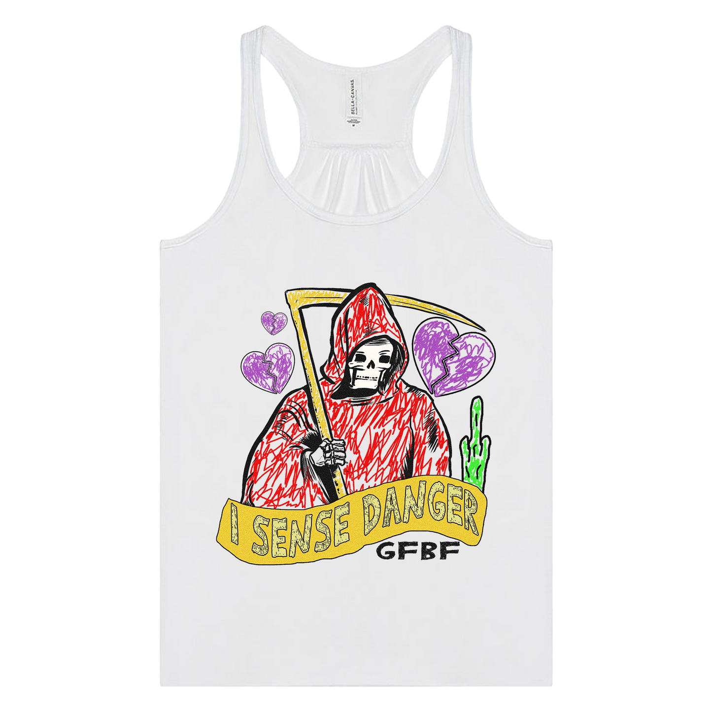 Womens "I Sense Danger" Flowy Racerback Tank