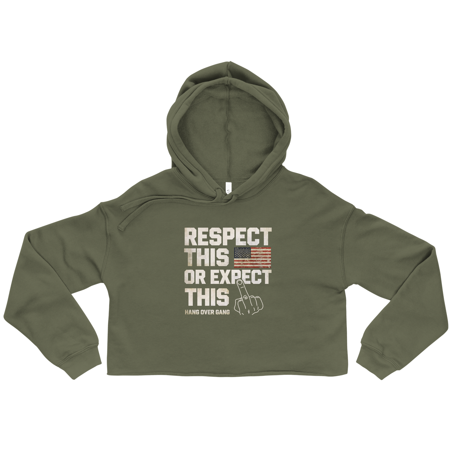 Womens "Respect This" Crop Hoodie