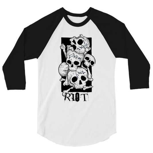 "Riot" Skull and Bones 3/4 Sleeve Shirt