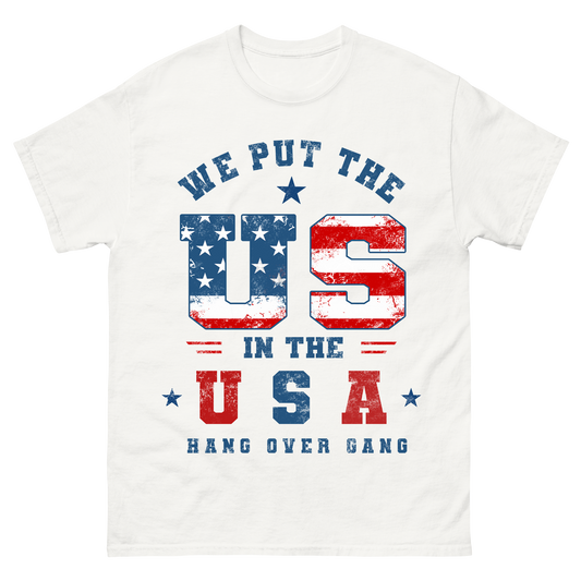 "We Put The US In USA" White T-Shirt