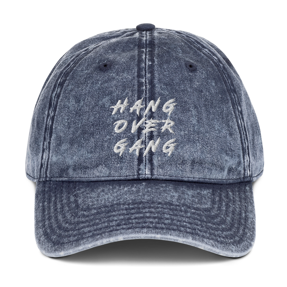 Distressed "HOG" Denim Hat