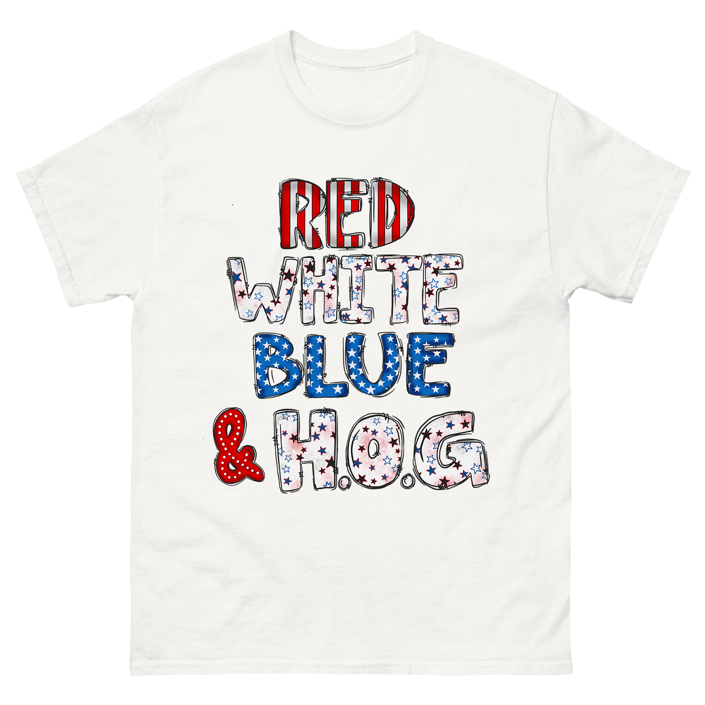 "Red, White, Blue & HOG" T-Shirt