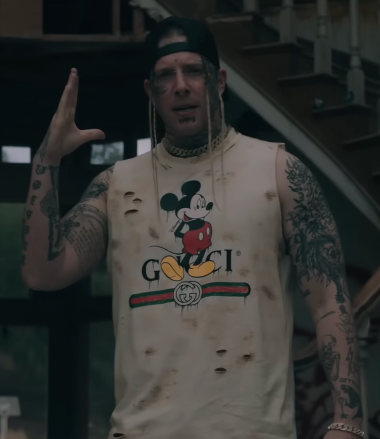 AUTOGRAPHED "No Good Bastards" Gucci Mickey Mouse Shirt