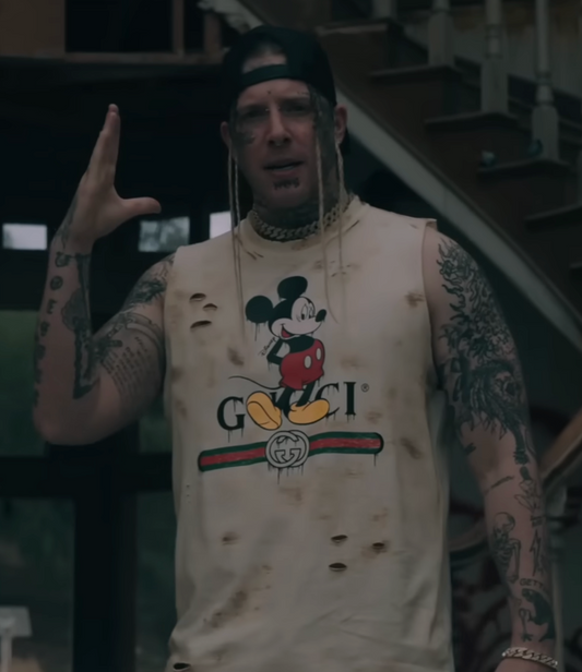 AUTOGRAPHED "No Good Bastards" Gucci Mickey Mouse Shirt