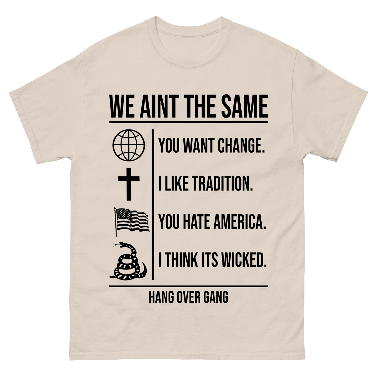 "I Think its Wicked" Beige T-Shirt