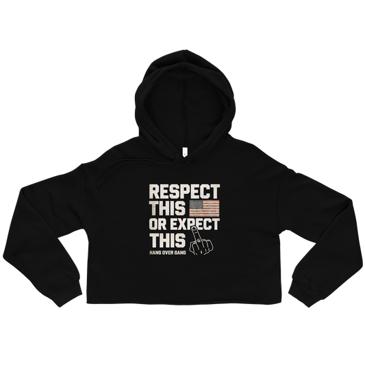 Womens "Respect This" Crop Hoodie
