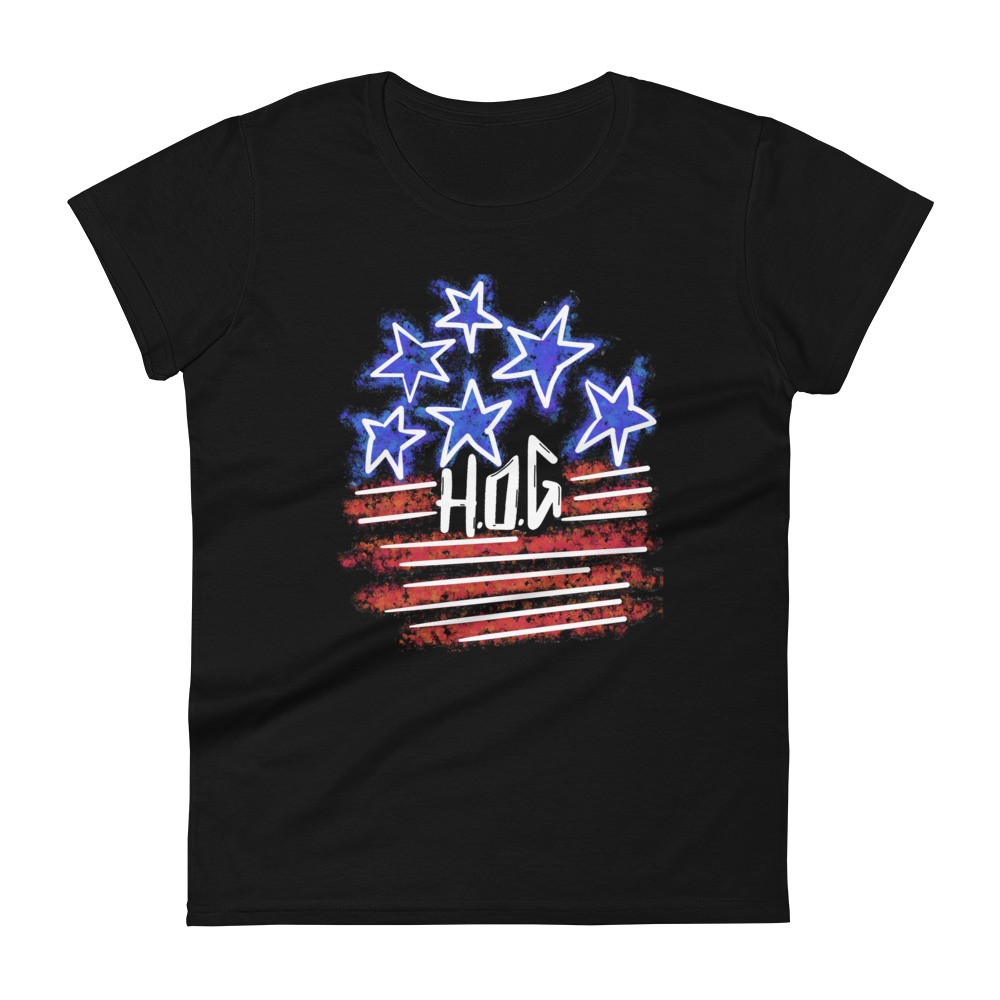 Womens "HOG Stars and Stripes" short sleeve T-shirt