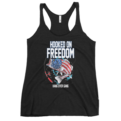 Womens "Hooked on Freedom" Racerback Tank