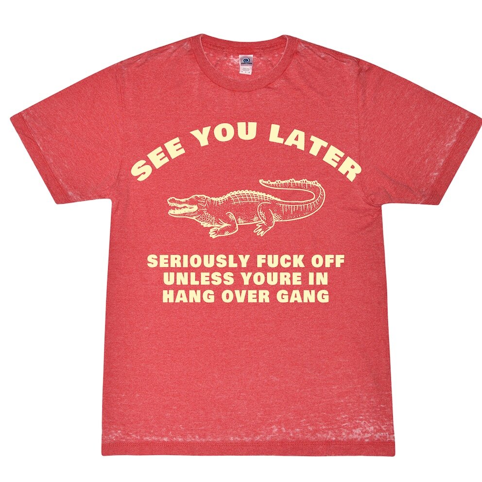 "See You Later" Red Acid Wash T-Shirt