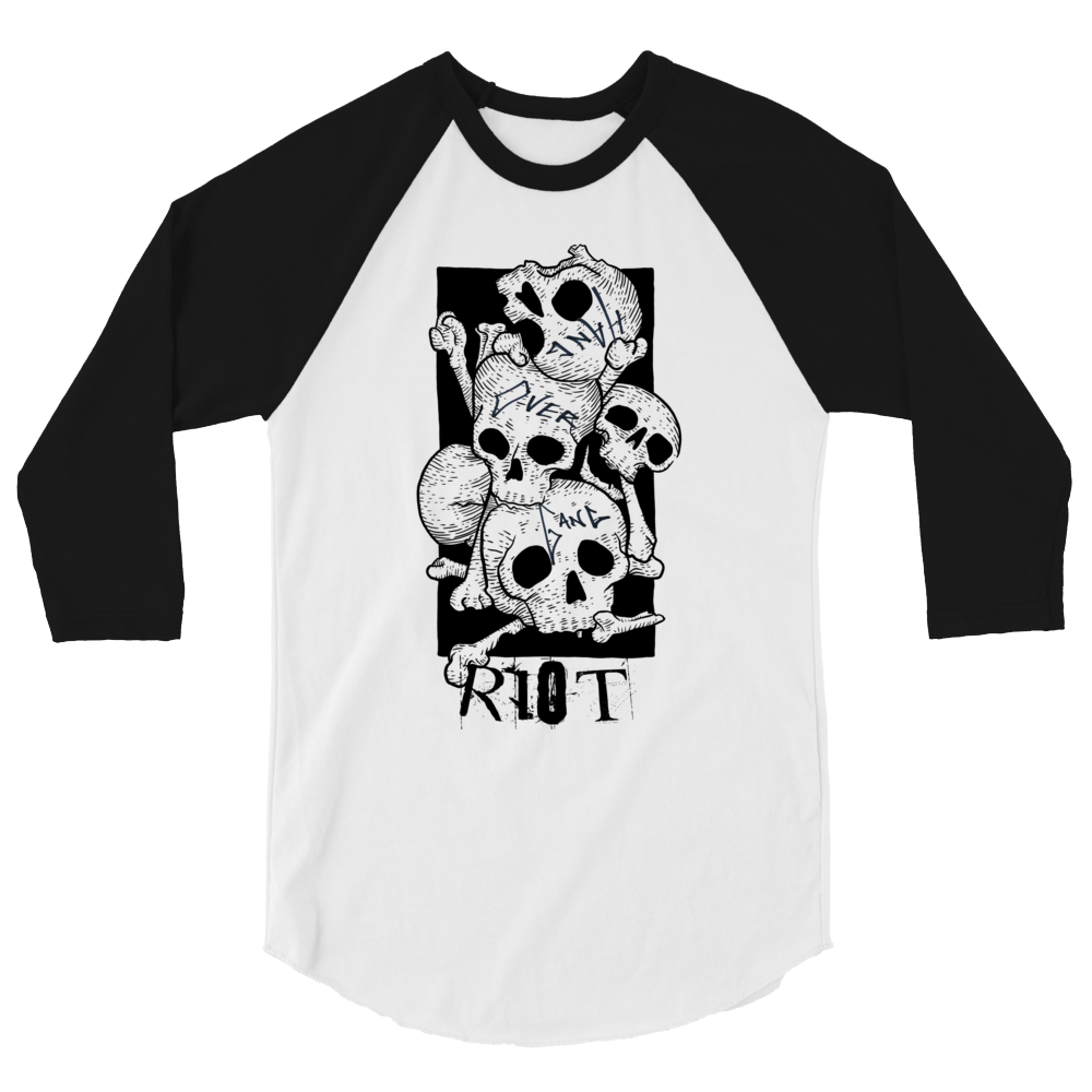 "Riot" Skull and Bones 3/4 Sleeve Shirt